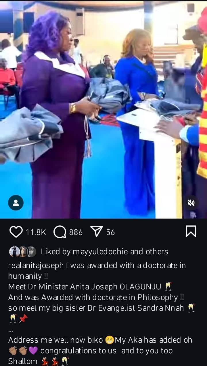 Address Me Well Now – Anita Joseph Declares as She Bags Doctorate in Humanity