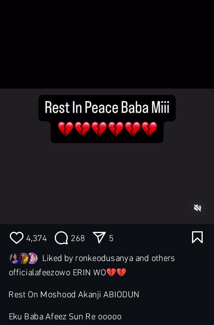Sad… Rest in Peace Baba mi – Afeez Owo Mourns Father’s Death, Celebrities Send Condolences