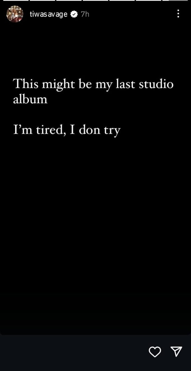 I’m Tired, I Don Try – Tiwa Savage Hints at Quitting Music, Receives Support From Fans