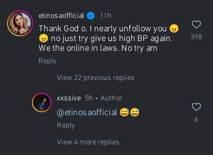 Etinosa Warns Nkechi Blessing’s Boyfriend: 'No Try Am Again