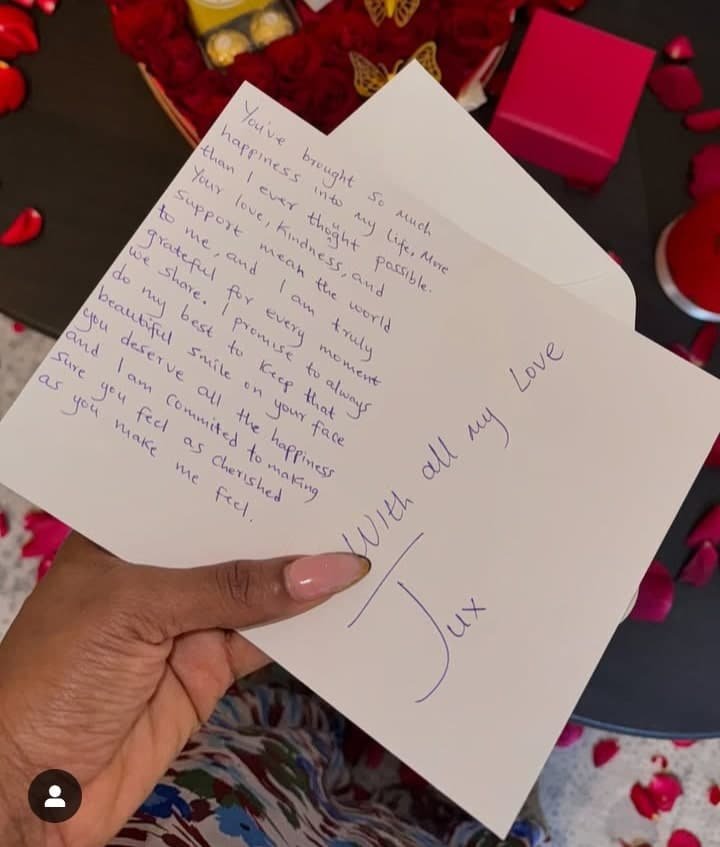 Priscilla Ojo Shares Heartwarming Love Letter from Juma Jux as She Reflects on a Magical 2024 (Photos)