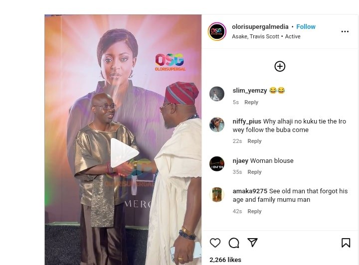 "We Watch, We Don’t Judge" – Netizens Mock Kazim Adeoti’s Outfit at Mercy Aigbe’s Movie Premiere