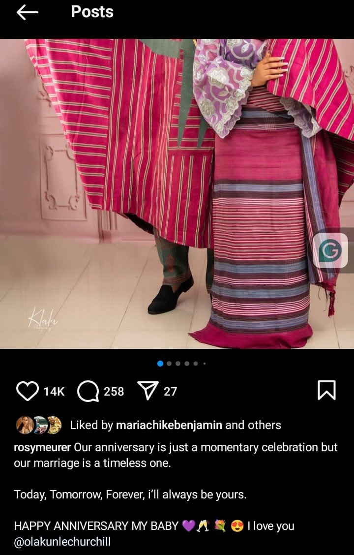 Rosy Meurer and Olakunle Churchill Renew Vows on 5th Wedding Anniversary, Celebrate Love and Family