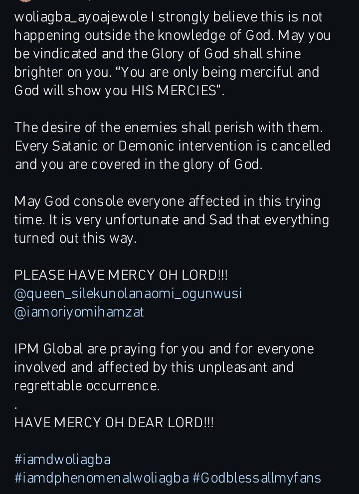 May You Be Vindicated – Woli Agba Prays for Naomi Silekunola Amidst Controversy