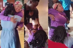 Fan Overwhelmed with Emotion as She Meets Toyin Abraham, Pulls Her to the Ground (Video)
