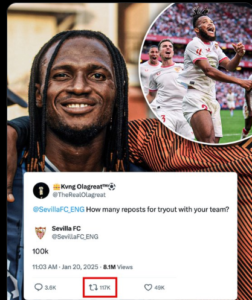 From Lagos Liga to La Liga: Nigerian Amateur Footballer Scores Sevilla Trial After Twitter Campaign