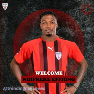 NPFL: Ndifreke leaves Rivers United for Iraqi club, Newroz SC