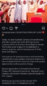 Laila Charani Celebrates Ned Nwoko as He Joins the All Progressives Congress (APC)