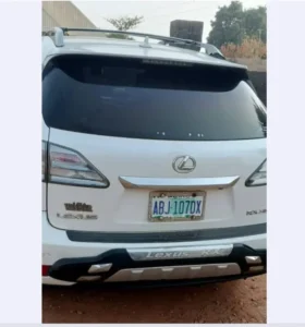 Nasarawa Police Recover Stolen Lexus SUV on Keffi-Akwanga Road