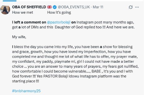 Oba of Sheffield Shares Heartwarming Love Story of How He Met His Fiancée